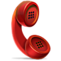 红色的电话听筒图标 iconpng.com