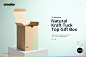 Kraft Tuck Top Gift Box Mockups Set 长方形牛皮纸包装盒纸盒飞机盒空白贴图ps样机素材国外设计模板_UIGUI