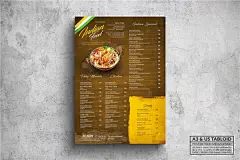 印度菜餐厅海报式菜单排版A3尺寸可编辑自定义设计模板素材 Indian Poster Food Menu A3 US Tabloid