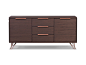 Grand Sideboard : The Grand Sideboard provides ample storage space in a subtle urban style that enhances any urban decor. Three drawers on fully-extendable runners with soft-closing European-style actions form the middle of this compact sideboard, with fu