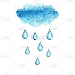 雨滴,云,水彩画,白色背景,分离着色,湿,水彩画颜料,环境,天气,壁纸