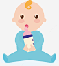 拿着奶瓶的小宝贝图免抠png素材_新图网ixintu.com