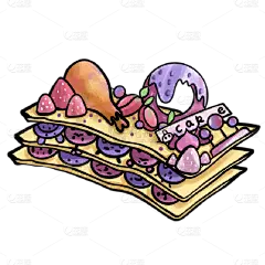 手绘食品元素插画-饼