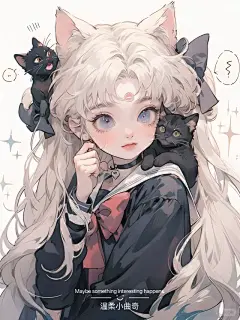 美少女战士手机壁纸 | 甜酷可爱| 抱猫少女