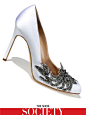 Manolo Blahnik Swan embellished satin pump, bergdorfgoodman.com