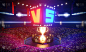 辉光风景中的电子竞技竞技场,E-sport arena in Glow scenery, 3d rendering illustration.