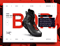 BORA RED website ux ui typography shoe product layout interface design card