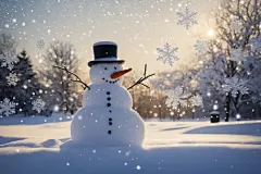 冬天户外冬季雪人摄影图