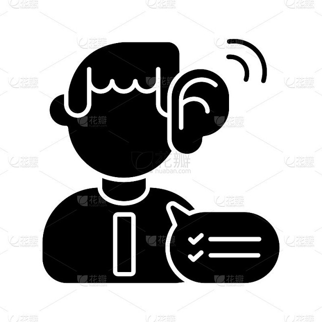 听力技巧黑色字形图标