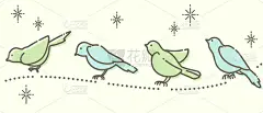 简单可爱的小鸟插图(复古风格)