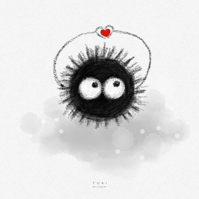 千与千寻小煤球 给它取名乌吱吱