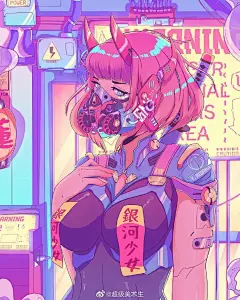 惊艳的粉紫系手绘人设
.
人物插画设计师
.
Mika ​​​​