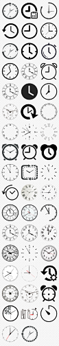 卡通手绘黑白时钟欧式钟表时间海报素材背景图片PNG