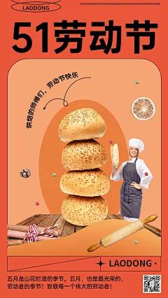 五一劳动节祝福致敬餐饮人系列手机海报