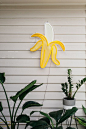 Neon banana amidst greenery