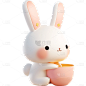 3D立体兔子贴纸