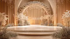 3D婚礼舞台铁板拱门水晶灯高清模板免费下载-趣麦麦图