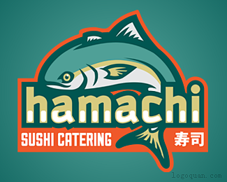 标志说明：日本Hamachi寿司店品牌商...