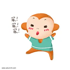 小猴子买买买促销插画