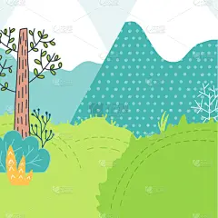 可爱的,乱画,贺卡,草坪,清新,植物群,公园,模板,草,春天