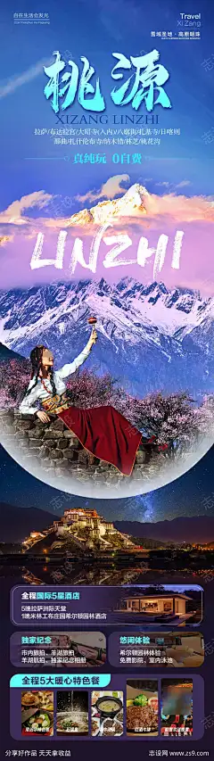 桃源西藏旅游海报-设计导航-shejidh.cn