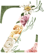 水彩清新花卉植物LOGO图标婚礼海报装饰透明免抠PNG图案装饰素材 (2)
