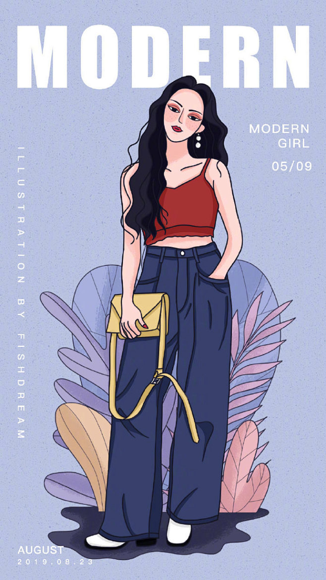 摩登女王系列插画。（via @FishD...