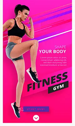 创意时尚人物服装模特运动健身几何个性色彩人物海报AI矢量素材-淘宝网