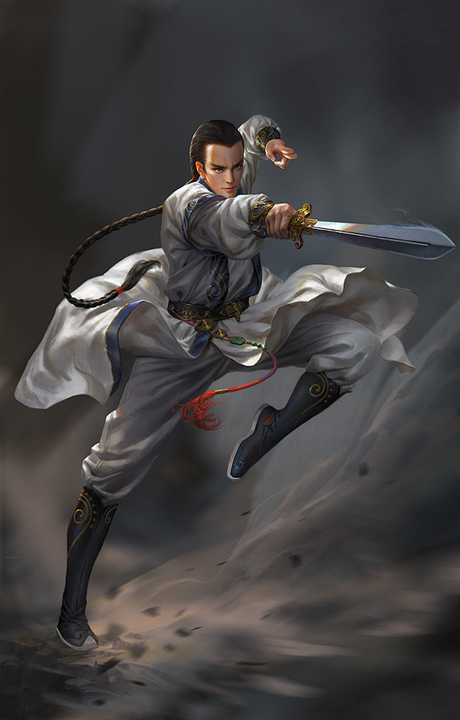 陈家洛#中国风原画# #中国风角色设计#...