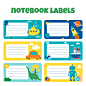 Hand drawn notebook label collection