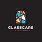 Flat design glass logo template Free Vector