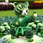 绿色十二生肖3D插画风格虎素材