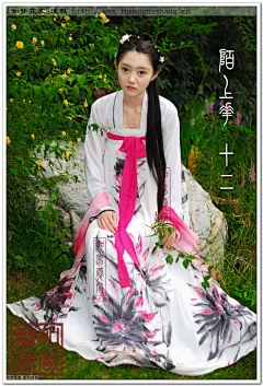 [如梦霓裳] 汉服 齐胸襦裙[陌上花(十二] 白襦-白底红花裙-淘宝网