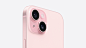 iPhone 15，粉色外观。