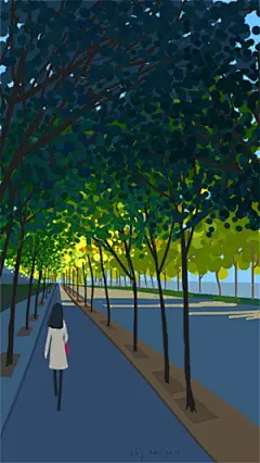 -插画家园-插画家园在地铁上画画-插画家园早安，早起的人们~-插画家园