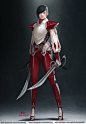 ArtStation  - 红色，短发和两把剑，InHyuk Lee