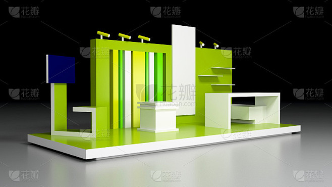 空白展位，空间插画拷贝，原创设计3d效实图