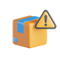 Box Warning Sign 3D Illustration