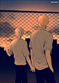 Tags: Anime, mitsuba920, Kuroko no Basuke, Kuroko Tetsuya, Kise Ryouta, Hand In Pocket, Afternoon