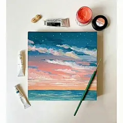 ins风迷你装饰丙烯油画小尺寸纯手绘定制桌面办公室摆件包邮-淘宝网