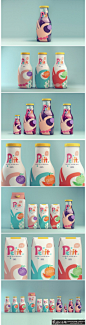 Petit天然果汁品牌包装设计 紫色元素创意果汁包装团设计 时尚果汁包装 新鲜果汁包装瓶