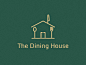 The Dining House Logo dining green knife spoon fork food restaurant house illustration flat clean logo graphic  design branding creative design