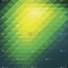 亮黄绿色成排三角形为背景，正方形