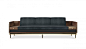 Asheville Sofa by Porus Studio | Breath Out Creativity : The stunning Asheville Sofa features an American walnut structure, having two drawers on the sides which handles are detailed in antiqued polished brass.