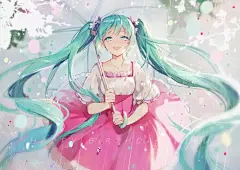 少女 唯美 小清新 萌 二次元 高清 v家族 初音未来 miku