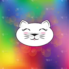 野生猫科动物,幸福,可爱,性格,可爱的,贺卡,水彩画颜料,纺织品,简单,涂料