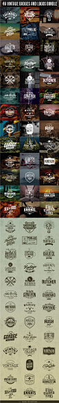 A Bundle of 46 Badges and logos which can be used as your logos, labels, badges, watermark and other identity,branding materials, design proposal, marketing graphics, blog headers, and so much more. #design Download: http://graphicriver.net/item/46-badges