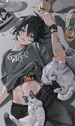 睡觉的西瓜儿采集到动漫男孩子（不带背景）