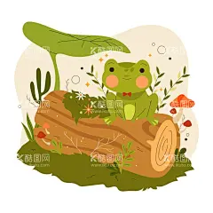 青蛙  - 源文件下载【酷图网】青蛙,田鸡,动物,卡通画,手绘