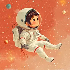 小宇航员插画1高清模板免费下载-趣麦麦图